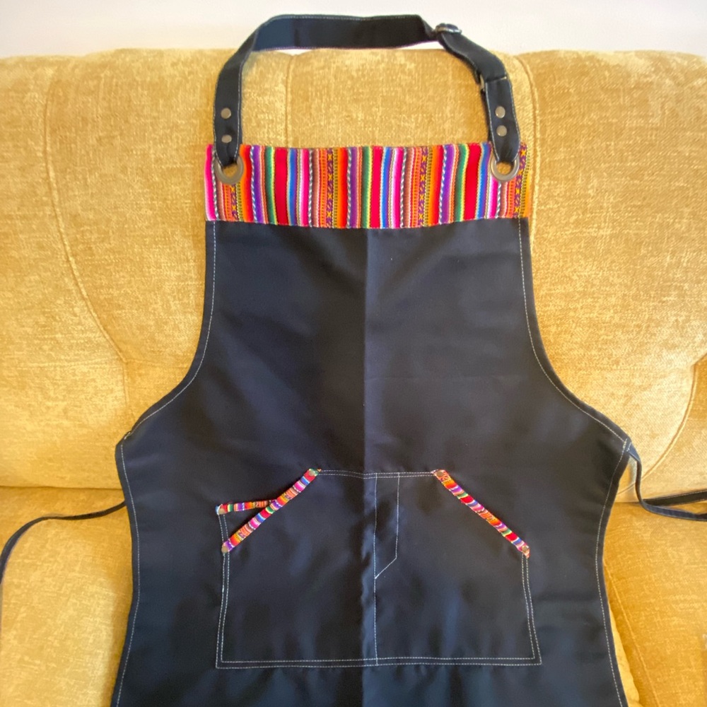 Black Apron with Inka details